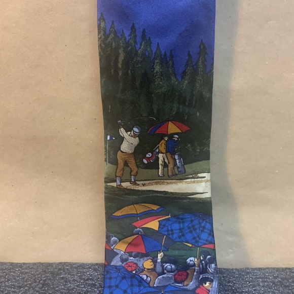 Hathaway Golf ⛳️ Multicolored Imported Fabric Style Tie - Picture 3 of 8